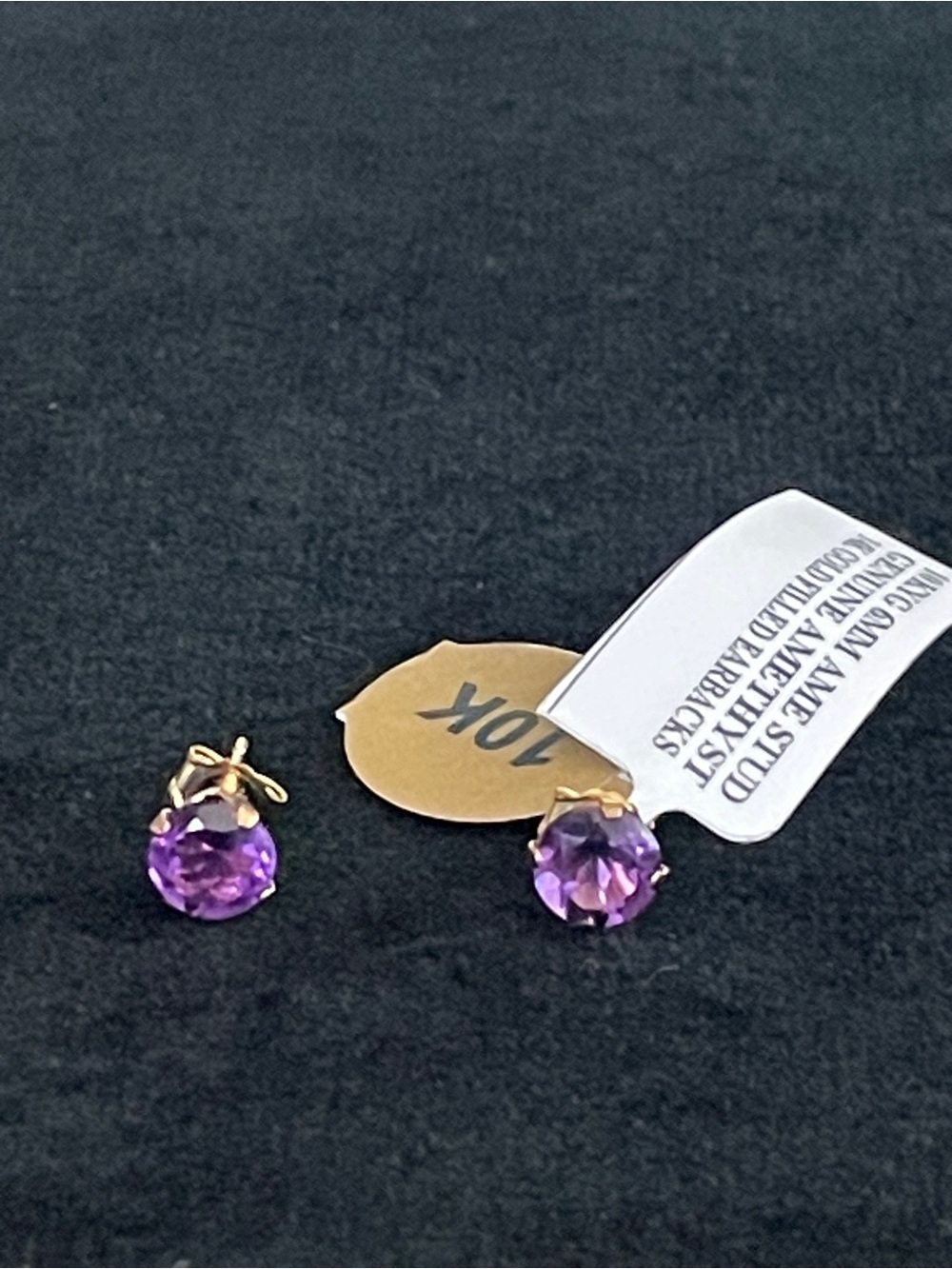 Gorgeous 10K Solid Gold, Amethyst studs NEW! NWT!